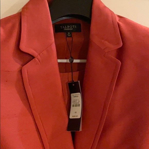 Talbots geranium silk dupioni jacket and dress NWT - Picture 2 of 11